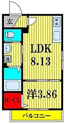 Ajour新松戸03 1LDKの間取図画像