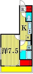 レジデンス松戸小根本 1Kの間取図画像