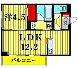 流山市木1丁目アパート 1LDKの間取図画像