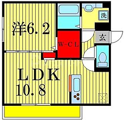 Ferro Risaia 1LDKの間取図画像