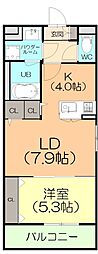 (仮)北区道場町マンション 1LDKの間取図画像