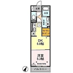 ポルト セレーノ 1階1DKの間取り