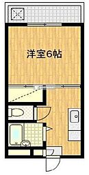 オギノビル 3階1Kの間取り