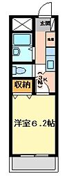 リリーベル 2階1Kの間取り