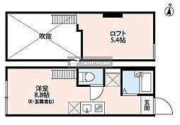 グランデ清瀬 2階ワンルームの間取り