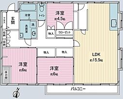 グレース睦 2階3LDKの間取り