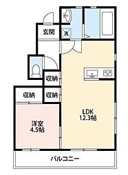 FORET MOTOMACHI I 1階1LDKの間取り