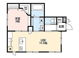Isla Feliz 1階1LDKの間取り