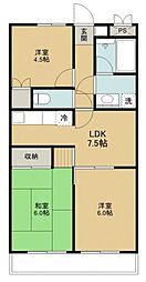 西武池袋線 小手指駅 徒歩12分の賃貸マンション 7階3DKの間取り