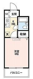 グランドフォード 1Kの間取図画像