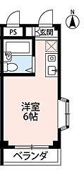 ブルーハイツ・N ワンルームの間取図画像