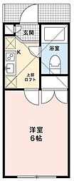 エレガンス山口 1Kの間取図画像