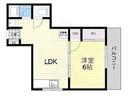 メゾンインペリアル菅本 1LDKの間取図画像