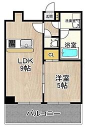 CITY SPIRE十三東 7階1LDKの間取り