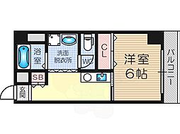 日生ロイヤルマンション十三 2階1DKの間取り