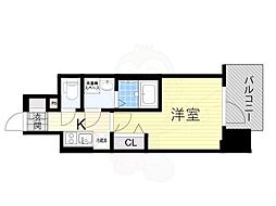 レジュールアッシュ OSAKA GATEWAY 8階1Kの間取り