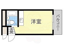 プレアール野中 ワンルームの間取図画像