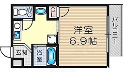 スタンドアップ野里 1Kの間取図画像