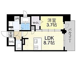 ファステート大阪グラッシュ 1LDKの間取図画像