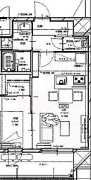 Alivis三国本町 1LDKの間取図画像