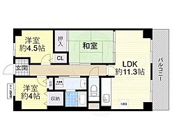 アソシアード御幣島 3LDKの間取図画像