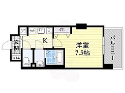 Luxe三国2 1Kの間取図画像