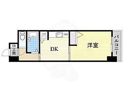 ノルデンハイム東三国B棟 1DKの間取図画像