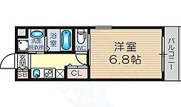 第5クリスタル三国駅前 1Kの間取図画像