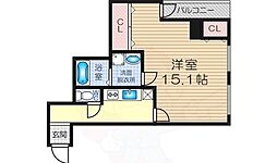 リザルト三国 1Kの間取図画像