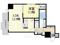 ブロッサム十三 1LDKの間取図画像