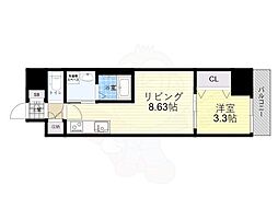 アーバンパーク新大阪 1LDKの間取図画像