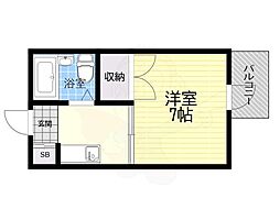 第5丸福マンション 1Kの間取図画像