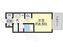 エスリードレジデンスオオサカウエスト 1Kの間取図画像