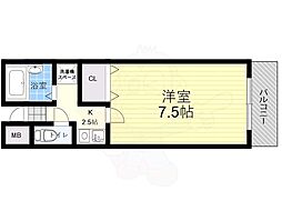 アーバンコートH.R.T. 1Kの間取図画像