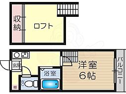 ハイツベレール 1Kの間取図画像