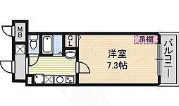 マインズ・コム新北野 1Kの間取図画像