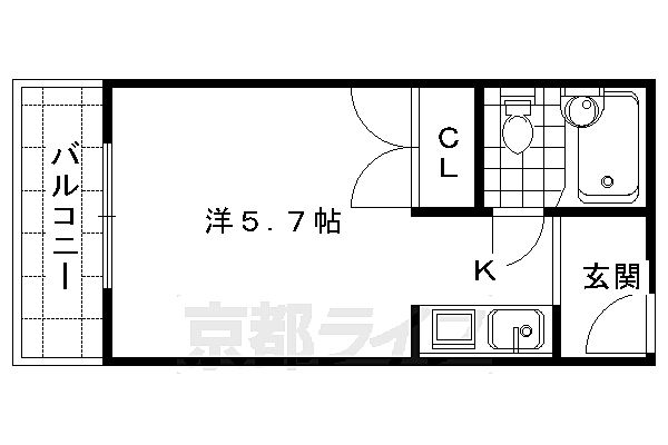 Ｊ－ｃｕｂｅ二条駅北 202｜京都府京都市中京区聚楽廻中町(賃貸マンション1K・2階・15.67㎡)の写真 その2