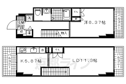 京阪本線 中書島駅 徒歩3分の賃貸マンション 5階1LDKの間取り