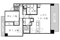近鉄京都線 伏見駅 徒歩2分の賃貸マンション 5階3LDKの間取り