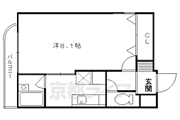 京阪宇治線 観月橋駅 徒歩6分の賃貸マンション 5階1Kの間取り
