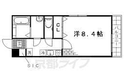 京阪本線 藤森駅 徒歩7分の賃貸マンション 3階1Kの間取り