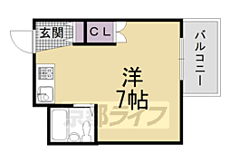 マンション稲垣 2階ワンルームの間取り