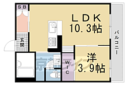 JR東海道・山陽本線 長岡京駅 徒歩34分の賃貸アパート 2階1LDKの間取り