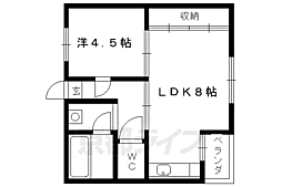 JR東海道・山陽本線 向日町駅 徒歩3分の賃貸マンション 3階1LDKの間取り