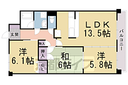 阪急京都本線 西向日駅 徒歩15分の賃貸マンション 1階3LDKの間取り