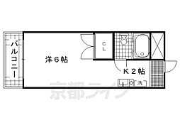 JR東海道・山陽本線 長岡京駅 徒歩5分の賃貸マンション 3階1Kの間取り