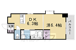 JR東海道・山陽本線 西大路駅 徒歩17分の賃貸マンション 11階1DKの間取り
