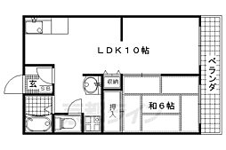 近鉄京都線 向島駅 徒歩8分の賃貸アパート 1階1LDKの間取り
