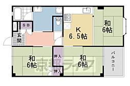阪急京都本線 西向日駅 徒歩29分の賃貸マンション 3階3Kの間取り