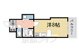 ロイヤルビーブル 2階ワンルームの間取り